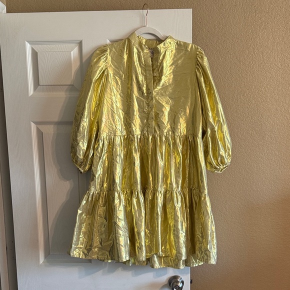 Mille Dresses & Skirts - Mille Resort & Travel Shimmering Gold Long Sleeve Dress